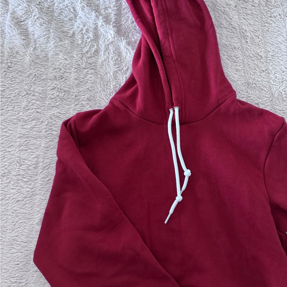 American Apparel Burgundy Hoodie with White Drawstrings